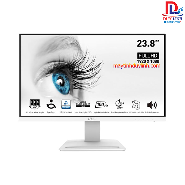 Màn Hình 24in MSI PRO MP243XW FHD IPS 100Hz Trắng Có Loa