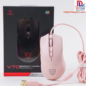 Chuột Motospeed Gaming V70 Led RGB Hồng