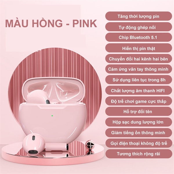 Tai Nghe Bluetooth Không Dây Pro 6 - Chính hãng Vupa Tech - Ảnh 4