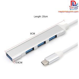 Cáp hub chuyển Type C Sang USB 4 cổng