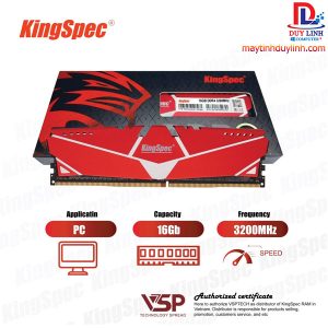 Ram 16G Kingspec Bus 3200 Tản Thép