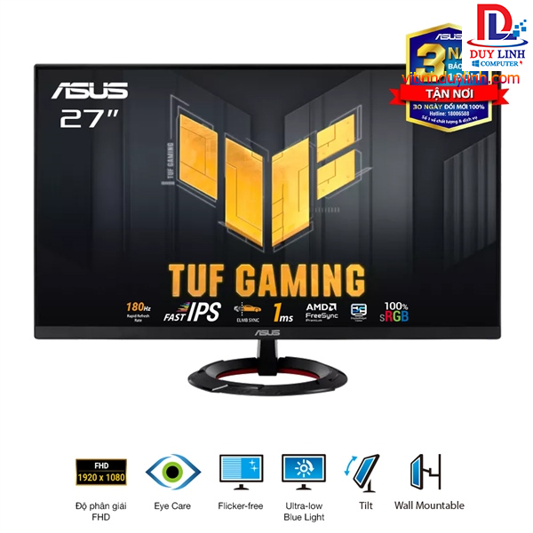 Màn Hình 27in Asus Tuf Gaming VG279Q3R FHD IPS 180Hz Có Loa