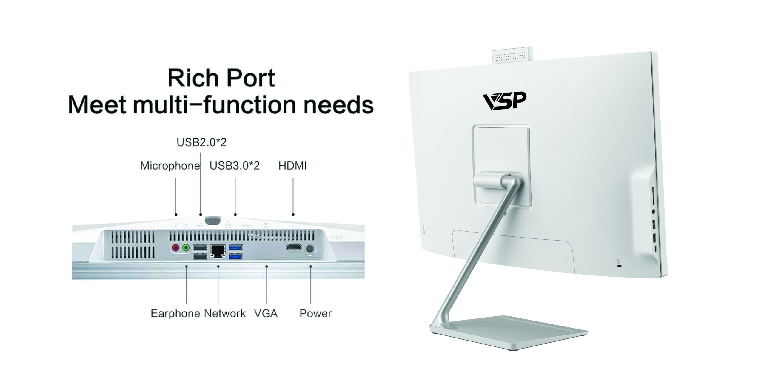 Máy Bàn VSP All in One VA241-610H Trắng - Ảnh 5