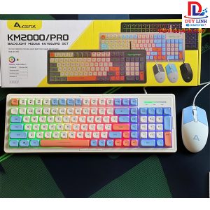 Combo Phím Chuột KM2000 pro Mix Xanh