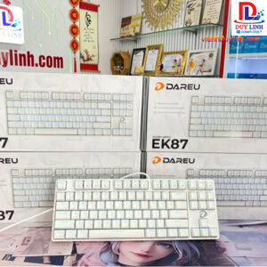 Phím cơ Gaming DAREU EK87 - White (MULTI-LED, Red D switch)