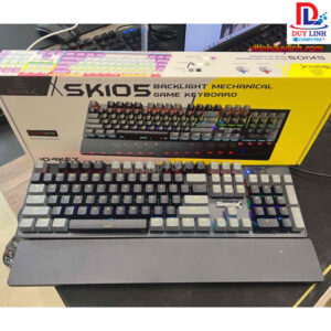 Phím cơ SoReX SK105 có kê tay - Mix Xám Đen