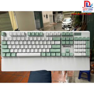 Phím cơ SoReX SK105 có kê tay - Mix Xanh