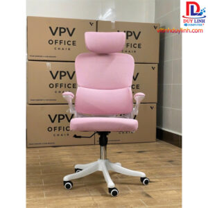 Ghế văn phòng công thái học X09 lưới hồng viền trắng