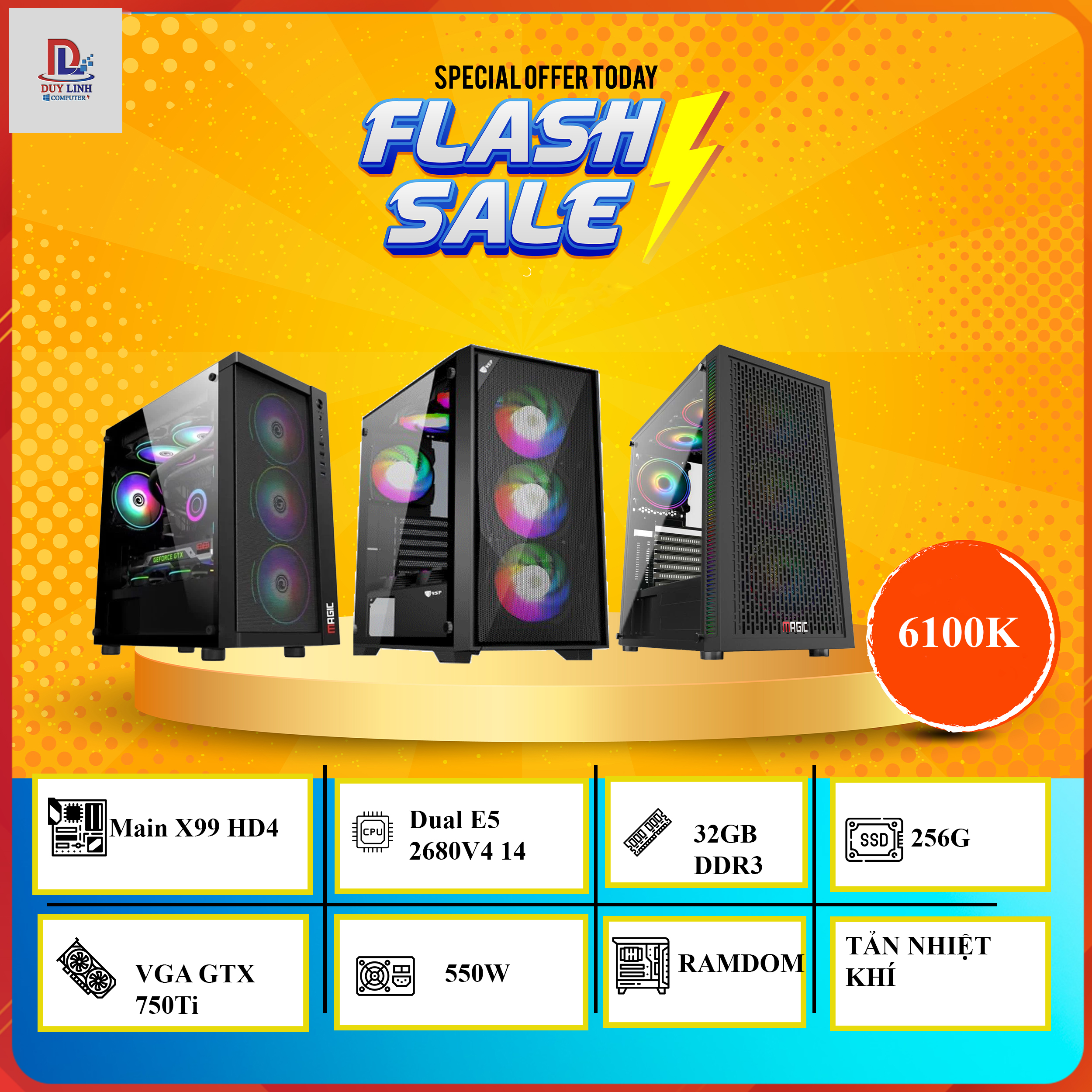 PC Giả Lập 02 | Xeon E5 2680v4 – RAM 32GB – NVME 256GB – VGA 750Ti 4GB