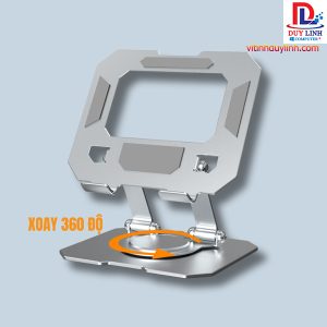 Giá đỡ máy tính xách tay bằng kim loại - Trắng ,có thể xoay 360 °có thể điều chỉnh